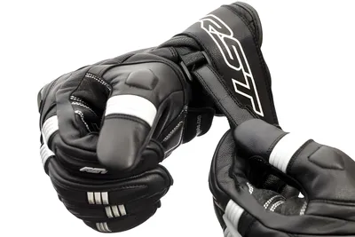 Image de Gants RST Pilot CE en cuir noir/blanc taille L
