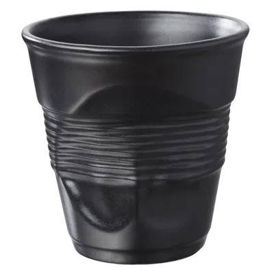 Produktbild von REVOL Espressotasse Porzellan Esspressobecher Becher Schwarz Froisses 80 ml