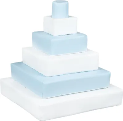 Image de Pyramide de 6 grands blocs de mousse Pyramide de 6 grands blocs de mousse (couleur : blanc, bleu (pastel))