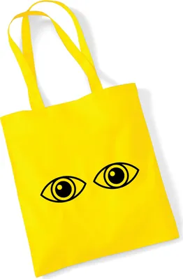 Produktbild von Huuraa Jutebeutel Augen Eyes 10 Liter Yellow Baumwolle Tasche Geschenkidee