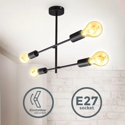 Produktbild von BKL LED-Deckenleuchte Retro, schwenkbar, schwarz