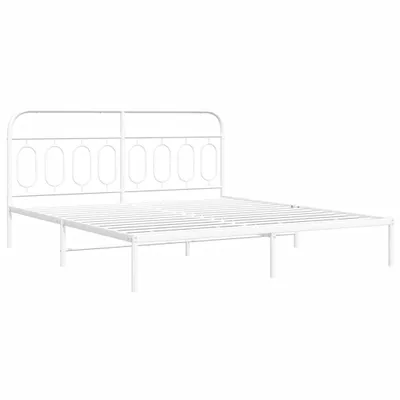 Obrázek produktu pro Kovový rám postele s čelem bílý 183 x 213 cm