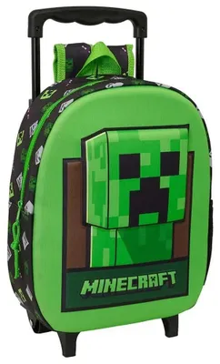 Zdjęcie produktu dla Plecak Safta Minecraft 8,91 l z kółkami, zielony, dla dzieci, zielony, rozmiar uniwersalny
