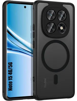 Image de Coque pour Xiaomi Redmi Note 15 5G/4G, avec Anneau Magnétique et Vitre Caméra Intégrée - Noir