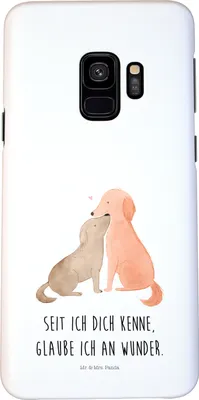 Produktbild von Mr. & Mrs. Panda Samsung Galaxy S9 Handyhülle Hunde Liebe - Weiß - Geschenk, Herz, Vertrauen, Sprüche, Kuscheln, Smartphone Hülle, Optimitisch, Handy Case, Hund, Cover