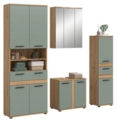 Produktbild von xonox.home Badkombination Blake Salbei / Artisan Eiche Nachbildung 195 x 191 x 34 cm