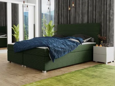 Obrázok produktu pre Americká manželská posteľ s vysokým čelom 140x200 PITEA - zelená + topper ZDARMA