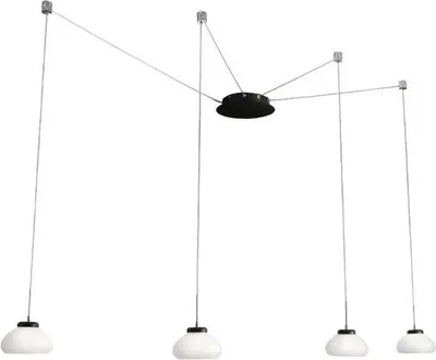 Immagine prodotto di Lampadario a sospensione Arabella a Led in metallo e vetro soffiato bianco 3547-49-102 Fabas Luce