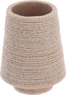 Produktbild von TENDANCE | Zahnputzbecher - Badezimmerbecher - 8 x 8 x 10 cm - Beige - Mundspülbecher - Rund