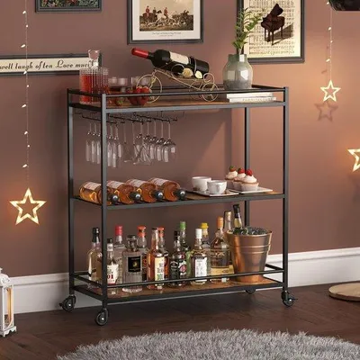 Image de Meuble bar pour le vin, en bois, pour le salon, la salle à manger ou la cuisine