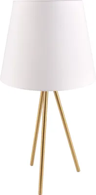Zdjęcie produktu dla Lampa stołowa z abażurem ELENA złoto-biała 1xE27x20W tkanina wym:61x30x30cm IP20 Polux
