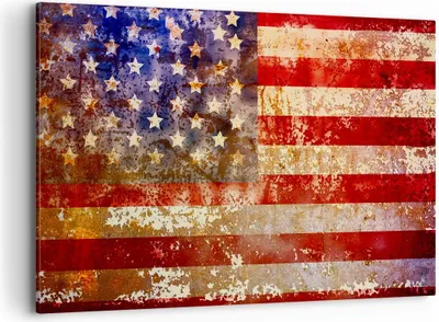 Produktbild von Bild auf Leinwand - Leinwandbild - Amerika Flagge national patriotisch - 100x70cm - Wand Bild - Wanddeko - Leinwanddruck - Bilder - Kunstdruck - Leinwand bilder - Wandkunst - AA100x70-3084
