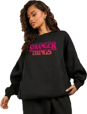 Produktbild von Stranger Things Kapuzenpullover Uni Gradiant Logo schwarz M