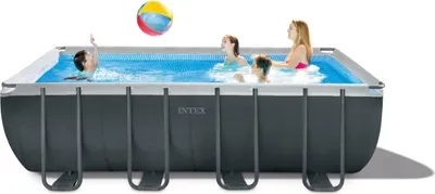 Zdjęcie produktu dla Intex 26356NP, 17203 l, Basen ramowy, Dziecko i dorosły, Drabina, Antracyt, Niebieski