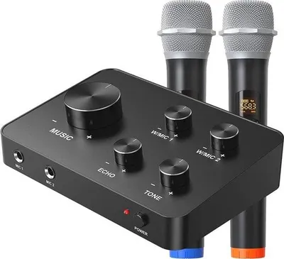 Image de Système de micro pour karaoké avec Bluetooth et technologie UHF, idéal pour les fêtes et les événements