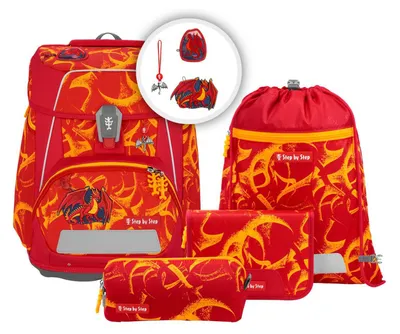 Immagine prodotto di Step by Step zaino della scuola Space Schulranzen-Set 5 pezzi Dragon Toro rosso
