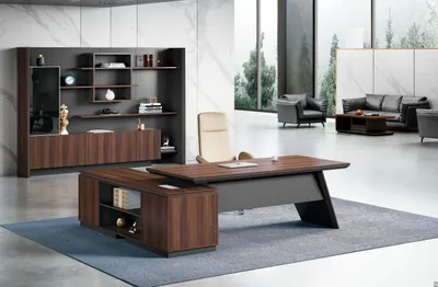 Produktbild von Exklusive Bürmöbel Designer Aktenschrank Robuster Eckschreibtisch 2tlg