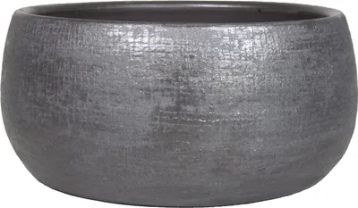 Produktbild von INNA-Glas Keramik Schale mit Maserung, schwarz, 15 cm, Ø 33 cm - Blumenschale