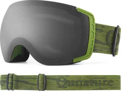 Produktbild von Qunature Skibrille Schneebrille UV-Schutz Dual Lens Anti-fog Snowboardbrille Armeegrün