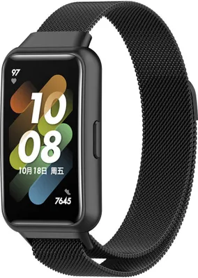 Produktbild von Strap-It Huawei Band 7 Milanese-Armband (Schwarz)