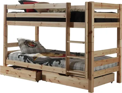 Produktbild von Vipack Etagenbett Pino - Kiefer massiv natur lackiert, Maße: 210 cm x 140 cm x 105 cm; PICOSBLA10