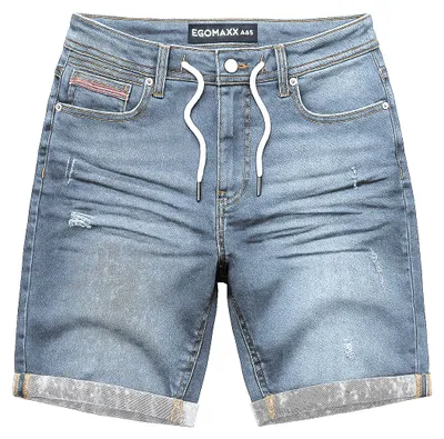 Produktbild von EGOMAXX Casual Distressed Denim Shorts mit Kordelzug Größe: 30W