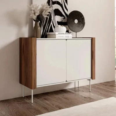 Produktbild von Kommode Kalon 105 cm Cashmere / Nussbaum Warmia mit Metallfüßen und Push-To-Open-System
