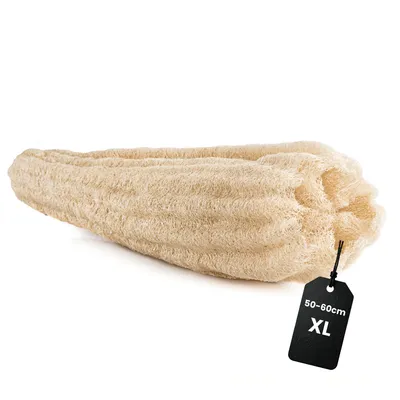Produktbild von Natürlicher Luffa Waschschwamm – Luffa Badeschwamm aus 100% Natur – XL Peeling Schwamm für Körper & Dusche, 50-60 cm