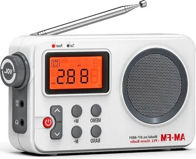 Obrázek produktu pro Přenosné rádio na baterie FM/AM s funkcí budíku – černé