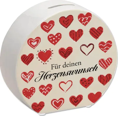 Produktbild von Für deinen Herzenswunsch Spardose mit dekorativen Herzchen