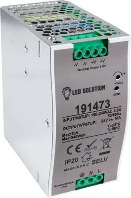 Obrázok produktu pre LED Solution LED zdroj 24V 240W na DIN lištu 191473
