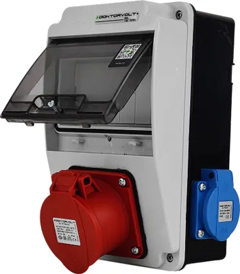 Immagine prodotto di Quadro di distribuzione a parete XS 16A 2x230V IP44 Quadro di distribuzione di energia completamente cablato Doktorvolt DV-5121-F