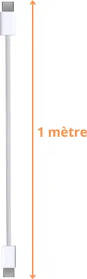 Image de Câble USB-C USB-C pour Airpods 4 / Airpods Pro 2 / Airpods Max (2024) - Nylon tressé blanc 1m Phonillico®