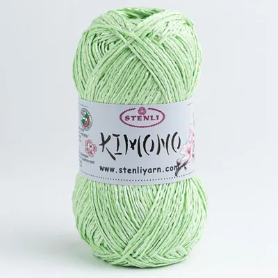 Produktbild von Stenli Kimono Garn Pistazie 50g - Weich, Recycelt und Glänzend für Leichte Designs