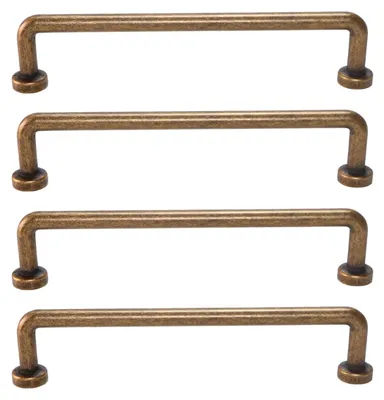 4 Möbelgriffe Zinklegierung, 128 mm Lochabstand, Bronze