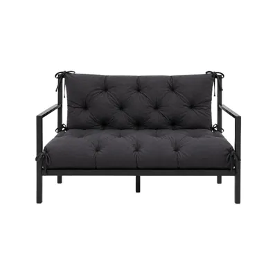 Immagine prodotto di Divano VBChome, modello Bankauflage, 150 cm, con schienale, imbottitura in poliestere e granuli di schiuma, superficie morbida e trapuntata, facile da pulire (colore antracite, dimensioni 150 x 90 x 10 cm)