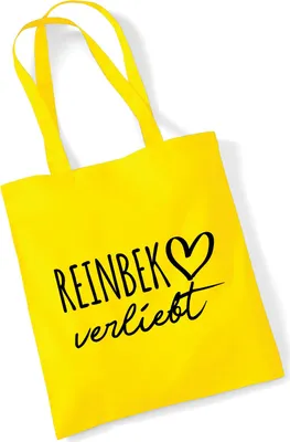 Produktbild von Huuraa Jutebeutel Reinbek verliebt 10 Liter Yellow Baumwolle Tasche Geschenkidee