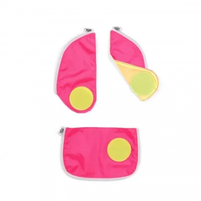 Image de ergobag Sac-Zip accessoires pour cartables Safety Set 3 pièces (Für Packs / Cubos / Cubo Lights Ab 2019 / 2020) Pink rose