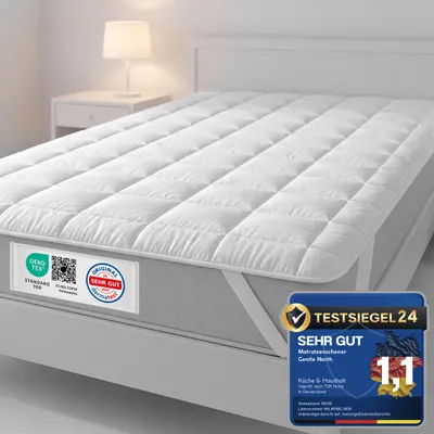 Produktbild von 180x 200 Matratzenschoner - Matratzenauflage für Matratzen bis 30cm - Bei 60°C waschbar &   für mehr Hygiene im Bett - Unterbett als Schutz für Boxspringbett & Topper