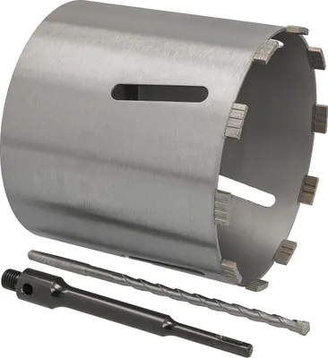 Produktbild von Diamantbohrkrone Ø 202 mm Nutzlänge 180 mm mit SDS+-Aufnahme 200 mm und Zentrierbohrer 240 mm Segmenthöhe 10 mm Diamant Bohrkrone Trockenbohrkrone Kernbohrer Betonbohrkrone Kernbohrkrone BTEC