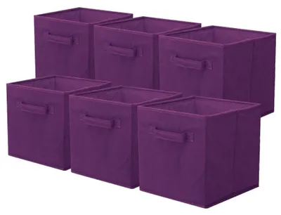 Immagine prodotto di Omgoods - Set di 6 scatole pieghevoli per l'organizzazione, colore viola