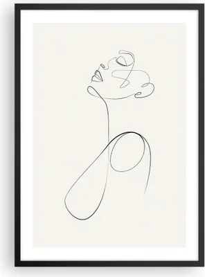 Produktbild von Gerahmtes Poster - Schwarzer Rahmen - Linie Linie Frau - 50x70 cm - Wand Bild - Wanddeko - Wandbilder - Kunstposter - Wandposter - Bilderrahmen - Bilder - Kunstdruck - Wanddekoration - P2BPA50x70-5112