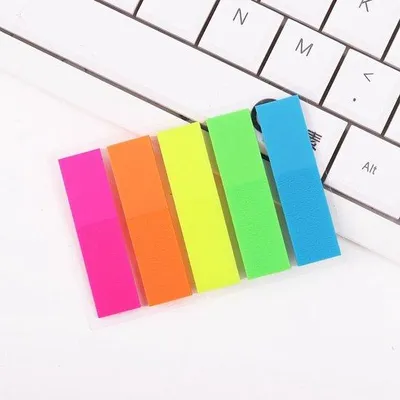 Productafbeelding van Sticky Notes Transparant - Index Tabs - Zelfklevend - 100 stuks - 5 Kleuren