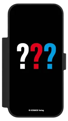 Produktbild von NIVOCASE Klapphülle für Apple iPhone 17 Pro  Handyhülle aus Kunst Leder NIVOflip schwarz Logo Offizielles Lizenzprodukt Die drei ???