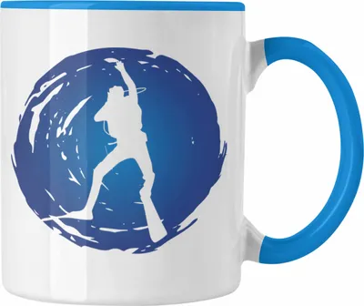 Produktbild von Trendation - Taucher Tasse Geschenk Grafik für Tauchlehrer Geschenkidee Lustig Tauchen Tauchsport (Blau)