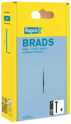 Image de Rapid Tools 5000184 Rapid Nägel Typ 8, 30 mm, galvanisiert, Großpackung