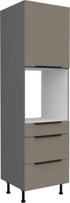 Obrázok produktu pre Skriňa na vstavanú rúru so šuplíkmi LUNARA - šírka 60 cm, tmavo béžová / antracit