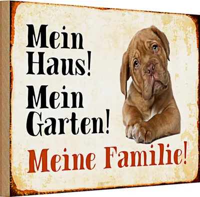 Produktbild von Holzschild Spruch Beagle 30x20cm mein Haus mein Garten Familie