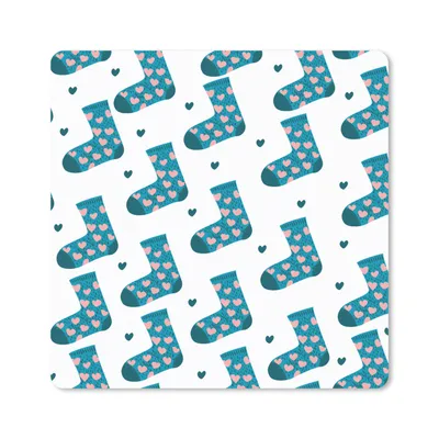 Produktbild von MuchoWow® Mauspad Mousepad Socken - Schnittmuster - Herzen 20x20 cm - Mousepads - Maus Mat - Pad - Mausunterlage - Desk Mat - Bureauartikeln