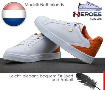 Produktbild von Weiße Sneaker Damen Herren Turnschuhe Sportschuhe modisch bequem Holland Tennis Freizeit Sport Gr. 43